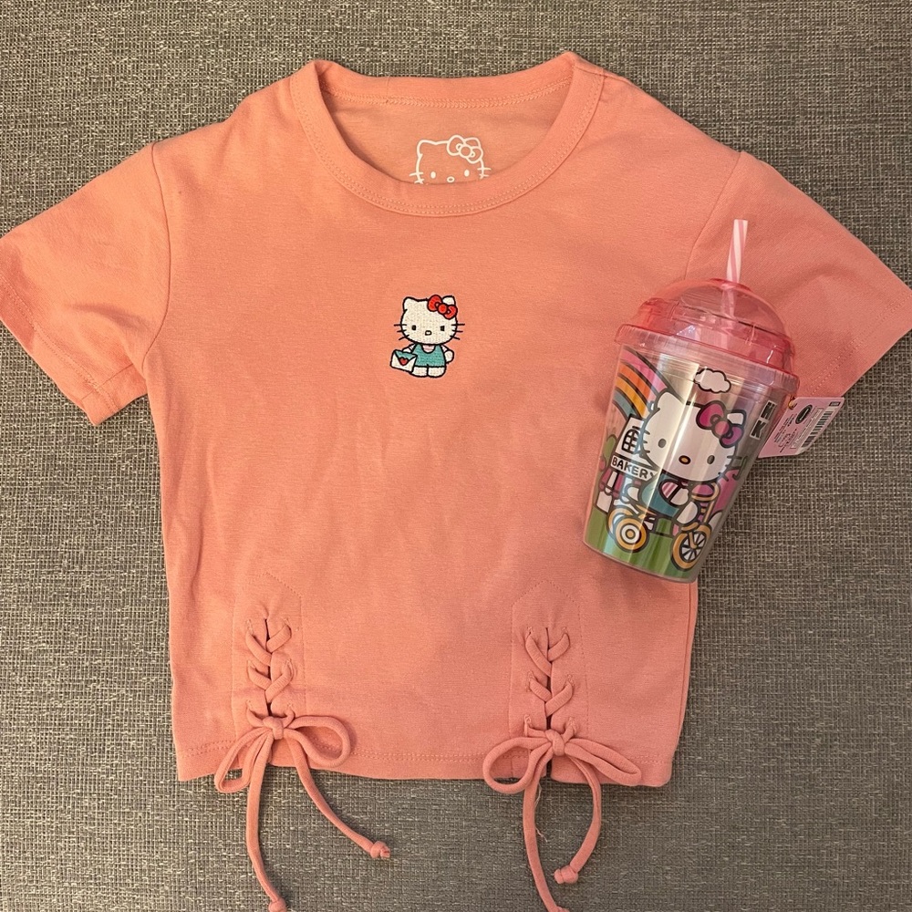 Hello Kitty Crop Top + Tumbler